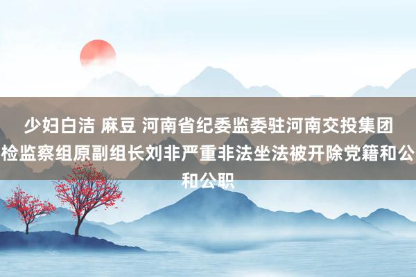 少妇白洁 麻豆 河南省纪委监委驻河南交投集团纪检监察组原副组长刘非严重非法坐法被开除党籍和公职